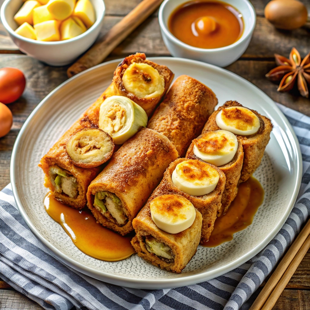 Banana Peanut Butter French Toast Roll-Ups