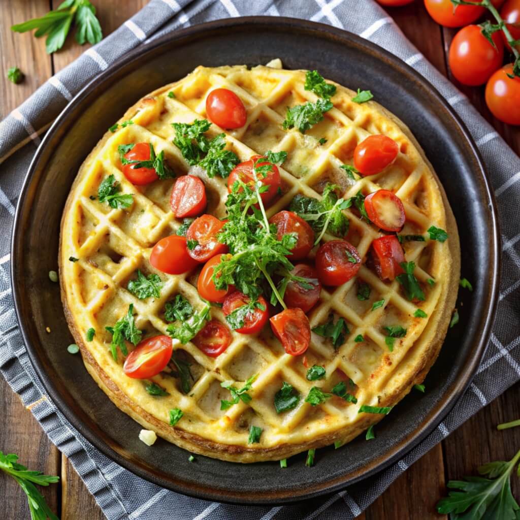 Waffle Iron Omelette