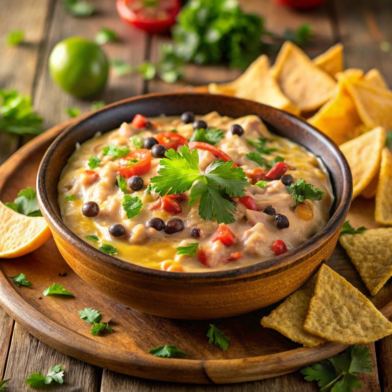 Slow Cooker Cheesy Chicken and Bean Dip