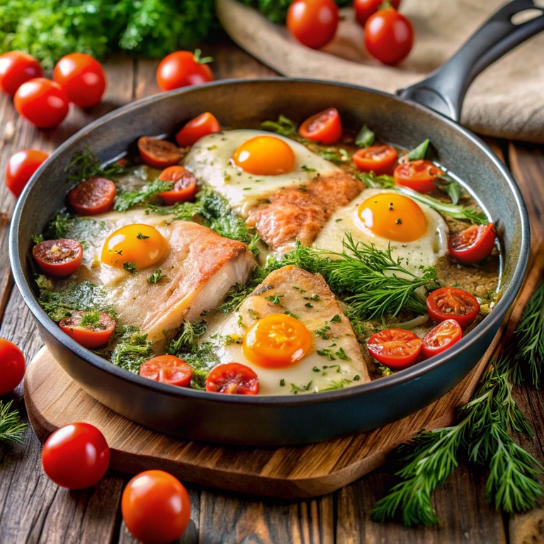 One-Pan Salmon and Egg Bake