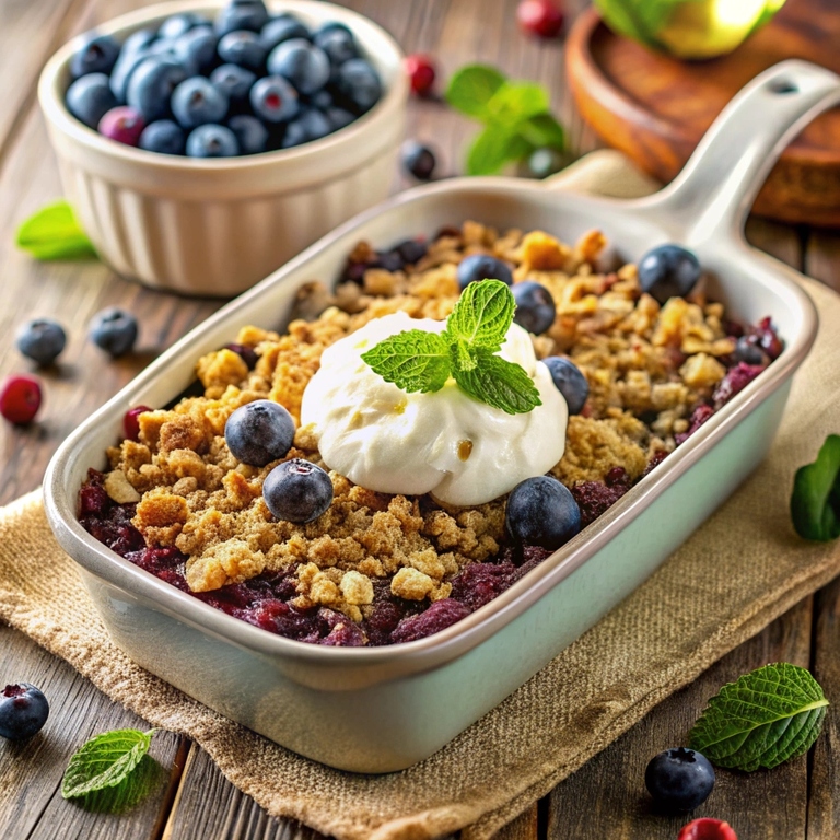 Healthy Blueberry Crisp